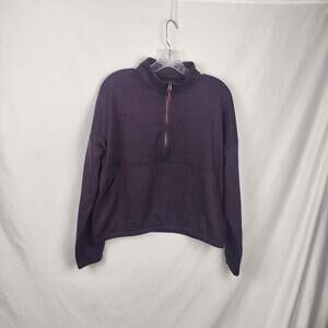 Kyodan Outdoor Sweatshirt Womens Large Purple Fleece 1/2 Zip Mock Neck Pullover